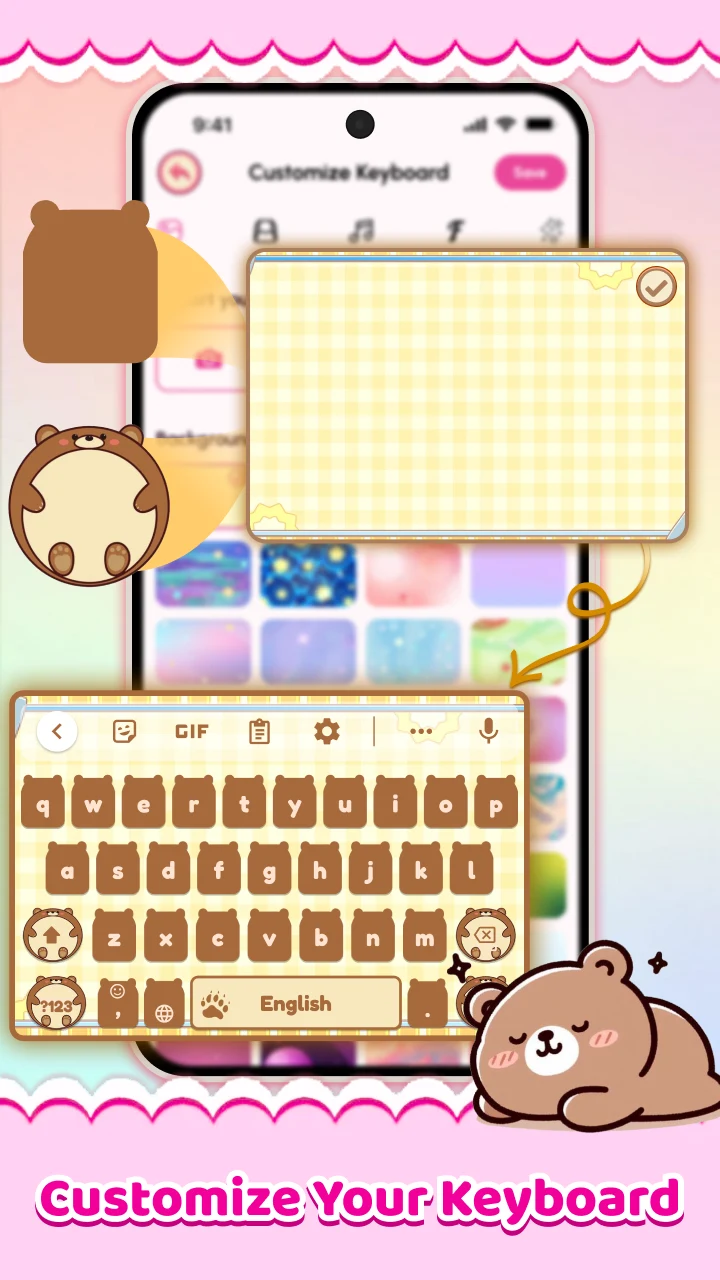 Cute Keyboard: Sound & Emoji screenshot